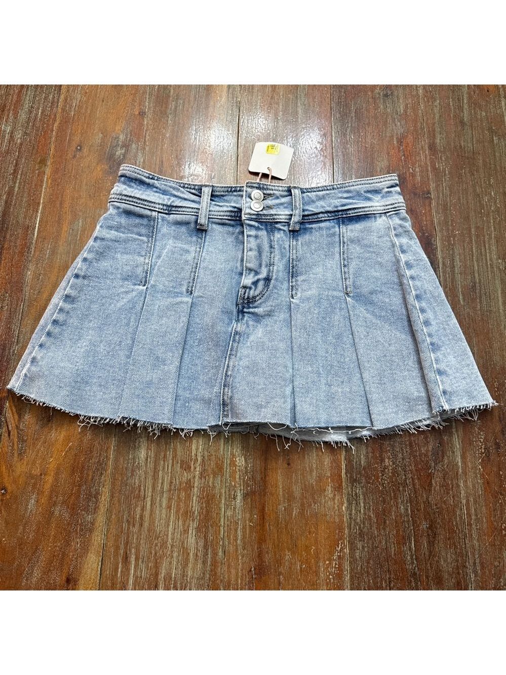 GB Light Blue Denim Mini Skort Pleated Size Small NWT